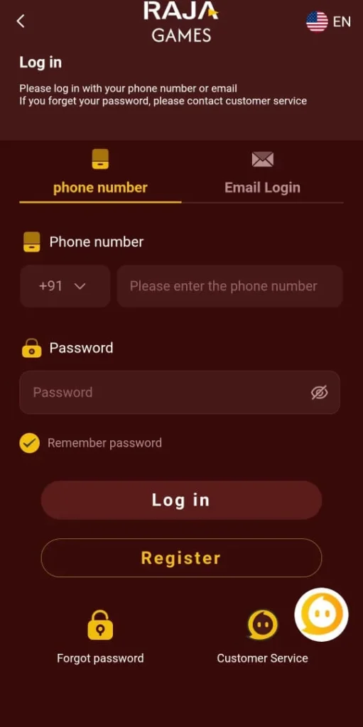 raja game login